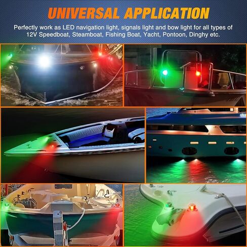 شريط إضاءة قارب Nilight قطعتين 13 بوصة 66 LED أحمر وأخضر للملاحة البحرية القوس ضوء 12 فولت IP68 مقاوم للماء لقارب عائم عالمي قارب جون بوت جيتسكي كاياكي، ضمان لمدة عامين in Saudi Arabia