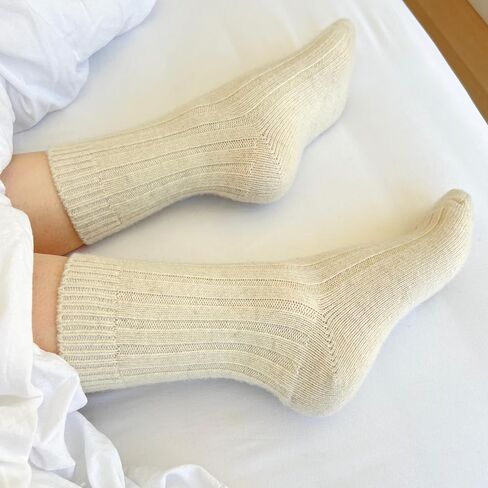 92% Merino Wool Socks for Men and Women Crew Cozy Heavyweight Hiking Skiing Outdoor Super- Soft Large Size US White, 100% Made in Mongolia. Pure Wool Socks in Saudi Arabia