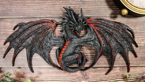 Ebros Medieval Fantasy Perching Black Widow Blood Malice Dragon Wall Decor Home Decor Dragons And Dungeons Wall Art Plaque By Ruth Thompson Dragonblade in Saudi Arabia