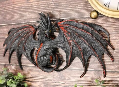 Ebros Medieval Fantasy Perching Black Widow Blood Malice Dragon Wall Decor Home Decor Dragons And Dungeons Wall Art Plaque By Ruth Thompson Dragonblade in Saudi Arabia
