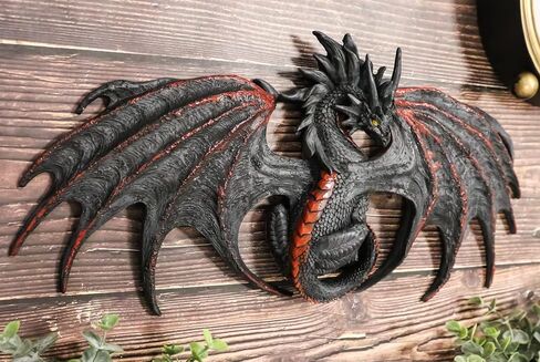 Ebros Medieval Fantasy Perching Black Widow Blood Malice Dragon Wall Decor Home Decor Dragons And Dungeons Wall Art Plaque By Ruth Thompson Dragonblade in Saudi Arabia