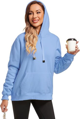 Gesean Women's Sherpa Lined Cotton Pullover Sweatshirts Fleece Hoodies Kangaroo Hooded Pocket for Women in Saudi Arabia