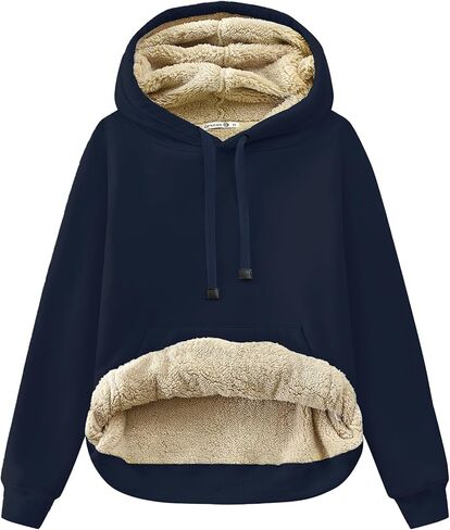 Gesean Women's Sherpa Lined Cotton Pullover Sweatshirts Fleece Hoodies Kangaroo Hooded Pocket for Women in Saudi Arabia