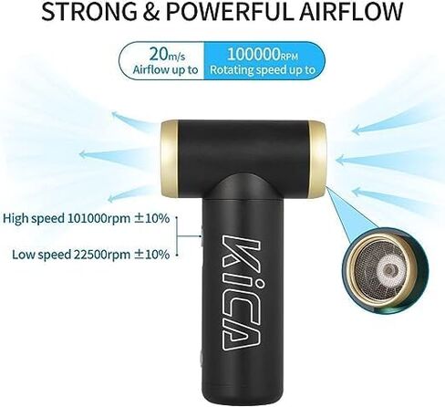 Compressed Air Duster Fan 100000RPM Multi-Functional Mini Portable Electric Air Duster Blower for Keyboard Cleaner, Computer, Car, Outdoors, Camping - Grey Full Metal Cordless Air Duster in Saudi Arabia