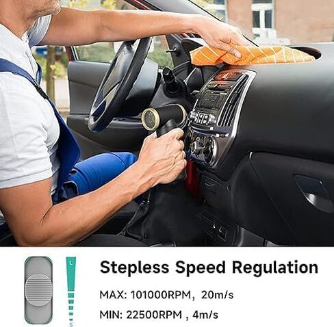 Compressed Air Duster Fan 100000RPM Multi-Functional Mini Portable Electric Air Duster Blower for Keyboard Cleaner, Computer, Car, Outdoors, Camping - Grey Full Metal Cordless Air Duster in Saudi Arabia