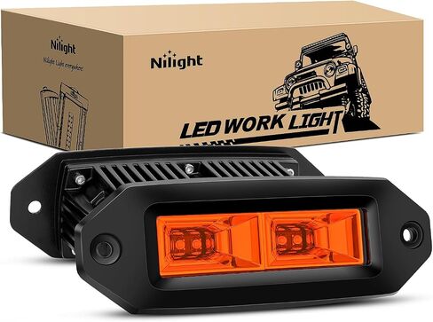 Nilight 2PCS 40W فلوش جبل LED القرون الفيضانات LED شريط ضوء العمل، على الطرق الوعرة النسخ الاحتياطي أضواء القيادة مصباح الضباب لجيب الوفير ATV UTV SUV شاحنة قارب in Kuwait