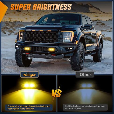 Nilight 2PCS 40W فلوش جبل LED القرون الفيضانات LED شريط ضوء العمل، على الطرق الوعرة النسخ الاحتياطي أضواء القيادة مصباح الضباب لجيب الوفير ATV UTV SUV شاحنة قارب in Kuwait