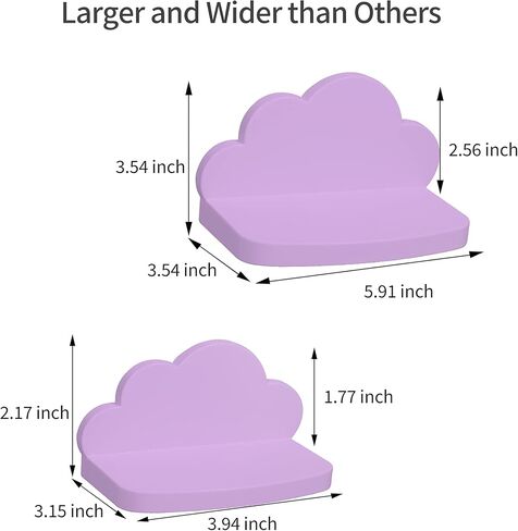 Veluckin Floating Shelves for Kids Room Nursery Wall Decor Display Compact Style for Livingroom Bedroom Bathroom，3 Pack，C1 in Saudi Arabia