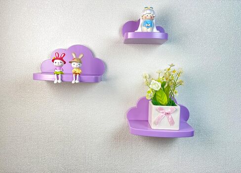 Veluckin Floating Shelves for Kids Room Nursery Wall Decor Display Compact Style for Livingroom Bedroom Bathroom，3 Pack，C1 in Saudi Arabia