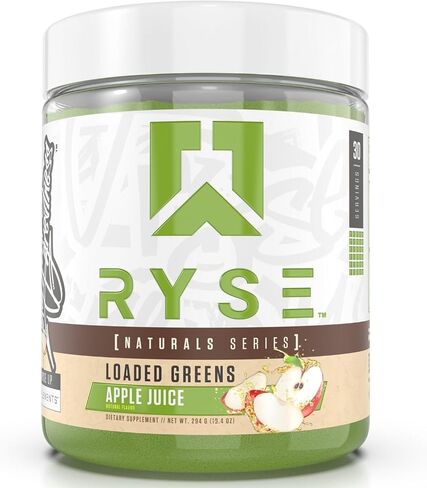 RYSE Loaded Greens Daily Superfood Powder | Essential Micronutrients, Antioxidants, & Vitamins | Natural Energy, Detox, Immunity | 30 Servings (Apple Juice) in Saudi Arabia