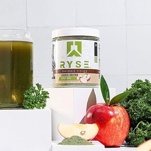 RYSE Loaded Greens Daily Superfood Powder | Essential Micronutrients, Antioxidants, & Vitamins | Natural Energy, Detox, Immunity | 30 Servings (Apple Juice) in Saudi Arabia