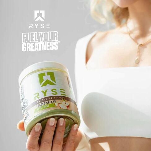 RYSE Loaded Greens Daily Superfood Powder | Essential Micronutrients, Antioxidants, & Vitamins | Natural Energy, Detox, Immunity | 30 Servings (Apple Juice) in Saudi Arabia