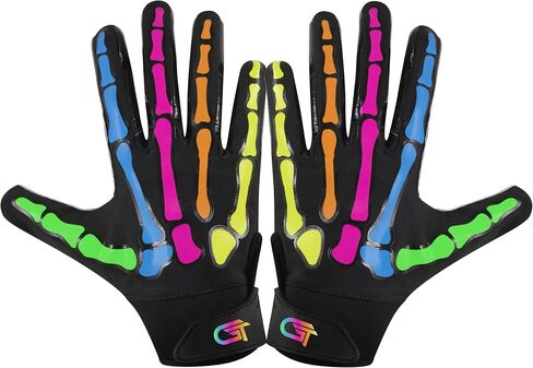 Glorious Traders Youth Football Gloves American Wide Receiver Football Gloves for Adult Men Women & Boys with Super Sticky Silicone Grip Palms Ultimate Performance Booster in Kuwait