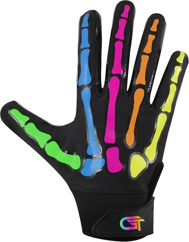 Glorious Traders Youth Football Gloves American Wide Receiver Football Gloves for Adult Men Women & Boys with Super Sticky Silicone Grip Palms Ultimate Performance Booster in Kuwait