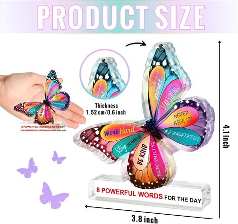 Inspirational Gifts, Inspirational Butterfly Acrylic Sign, Inspirational Rustic Decor, Motivational Decor with Sayings, Positive Office Desk Decor, Encouragement Cheer Up Office Sign for Home Office in Saudi Arabia