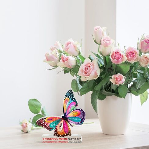 Inspirational Gifts, Inspirational Butterfly Acrylic Sign, Inspirational Rustic Decor, Motivational Decor with Sayings, Positive Office Desk Decor, Encouragement Cheer Up Office Sign for Home Office in Saudi Arabia