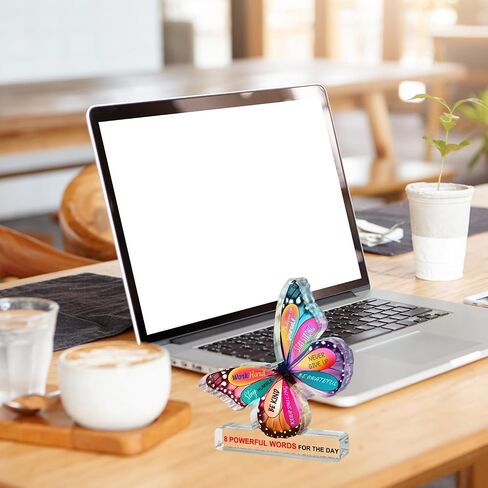 Inspirational Gifts, Inspirational Butterfly Acrylic Sign, Inspirational Rustic Decor, Motivational Decor with Sayings, Positive Office Desk Decor, Encouragement Cheer Up Office Sign for Home Office in Saudi Arabia
