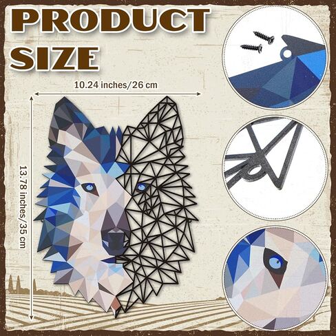معدن الذئب جدار الفن الذئب المعادن جدار الفن ديكور الذئب الهدايا للرجال هندسية الذئب علامة الذئب المعدني جدار الفن الداخلي والخارجي جدار ديكور هدايا عيد ميلاد للرجال in Kuwait