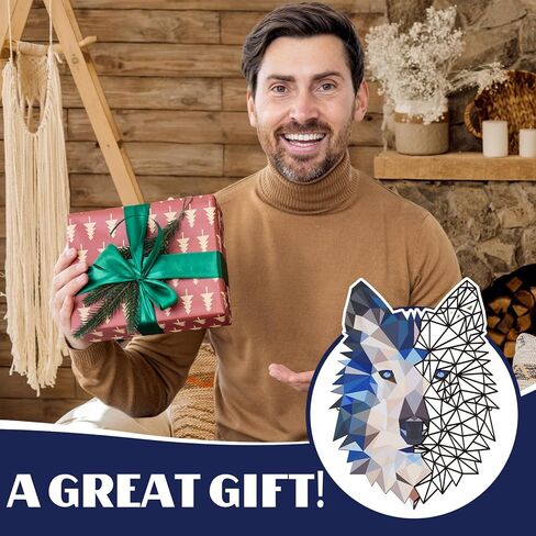 معدن الذئب جدار الفن الذئب المعادن جدار الفن ديكور الذئب الهدايا للرجال هندسية الذئب علامة الذئب المعدني جدار الفن الداخلي والخارجي جدار ديكور هدايا عيد ميلاد للرجال in Kuwait