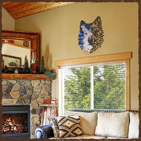 معدن الذئب جدار الفن الذئب المعادن جدار الفن ديكور الذئب الهدايا للرجال هندسية الذئب علامة الذئب المعدني جدار الفن الداخلي والخارجي جدار ديكور هدايا عيد ميلاد للرجال in Kuwait