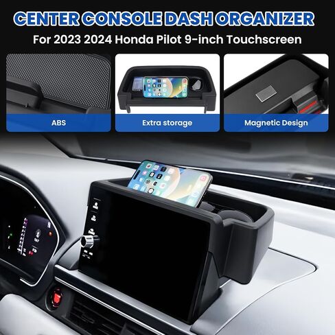 Autorder Center Console Organizer for 2023 2024 Honda Pilot Sport/EX-L/TrailSport/Touring/Elite Accessories Armrest Storage Box Secondary Insert Tray with 2 Color Mats in Saudi Arabia