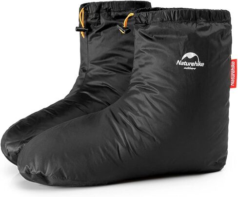 أحذية Naturehike الشتوية خفيفة الوزن من ريش الأوز، جوارب نوم دافئة ومريحة للتخييم للرجال والنساء، أحذية شبشب محشوة بالأسفل مع حقيبة تخزين in Saudi Arabia