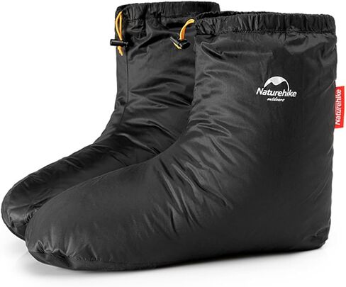أحذية Naturehike الشتوية خفيفة الوزن من ريش الأوز، جوارب نوم دافئة ومريحة للتخييم للرجال والنساء، أحذية شبشب محشوة بالأسفل مع حقيبة تخزين in Saudi Arabia