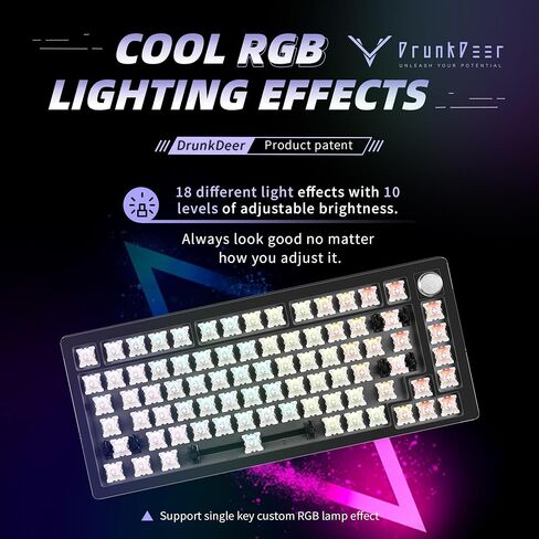 DrunkDeer A75 Rapid Keyboard Trigger Magnetic Switch Keyboard M82 Keys PBT Keycap OEM Profile Double Shot USB Wired Compact 75% Layout,White in Saudi Arabia