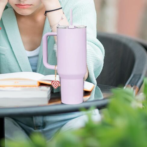 Cute Heart for Stanley Cup Colorful Heart Accessories for Water Bottle with handle Women Girls Gifts (Pink) in Kuwait