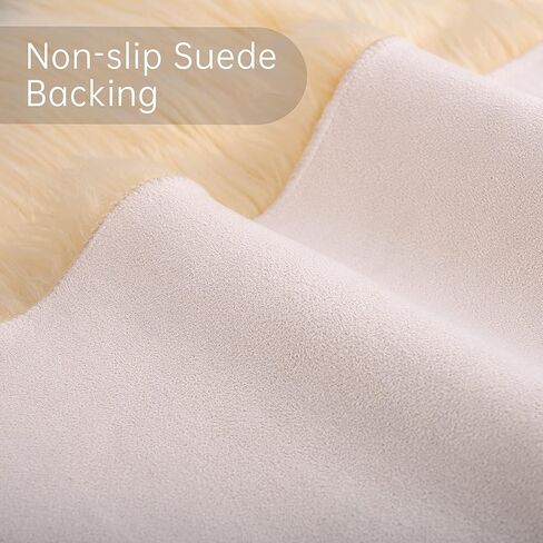 Softlife Yellow 3x5 Faux Fur Rug for Bedroom, Fluffy Sheepskin Fur Rug Luxury Ultra Soft Throw Fuzzy Bedside Rug, Machine Washable Shag Rug for Room Decor in Saudi Arabia