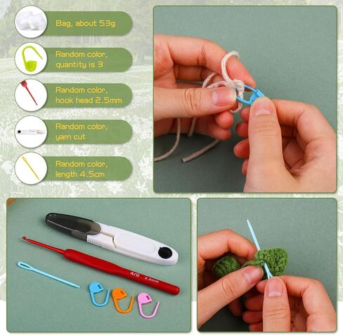 kdafio Crochet Kit for Beginners, 2PC Hanging Potted Plants Crochet Starter Kit with Step-by-Step Instructions and Video Tutorials Complete Crochet Kit for Beginners Decoration (Leaf Potted Plant) in Saudi Arabia