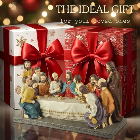 11.41 Inch The Last Supper Statue Collection, Jesus Decor for Christians, Religious Gifts - Suitable for Mantel, Dining Table, Living Room Decor for Catholic in Saudi Arabia
