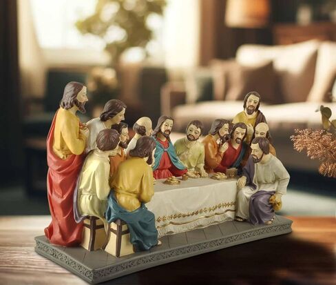11.41 Inch The Last Supper Statue Collection, Jesus Decor for Christians, Religious Gifts - Suitable for Mantel, Dining Table, Living Room Decor for Catholic in Saudi Arabia