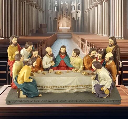 11.41 Inch The Last Supper Statue Collection, Jesus Decor for Christians, Religious Gifts - Suitable for Mantel, Dining Table, Living Room Decor for Catholic in Saudi Arabia