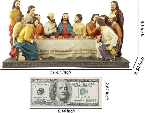 11.41 Inch The Last Supper Statue Collection, Jesus Decor for Christians, Religious Gifts - Suitable for Mantel, Dining Table, Living Room Decor for Catholic in Saudi Arabia
