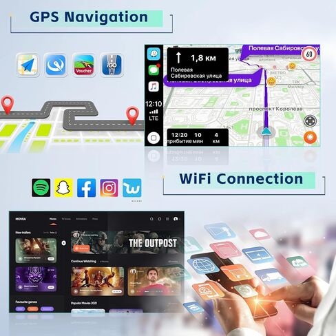 2+64GB 9 Inch Touchscreen Stereo Kit for Hyundai Elantra 2007-2010 Android 13 Car Radio with Wireless CarPlay Android Auto WiFi GPS BT FM/RDS USB MIC SWC RCA Backup Camera in Saudi Arabia