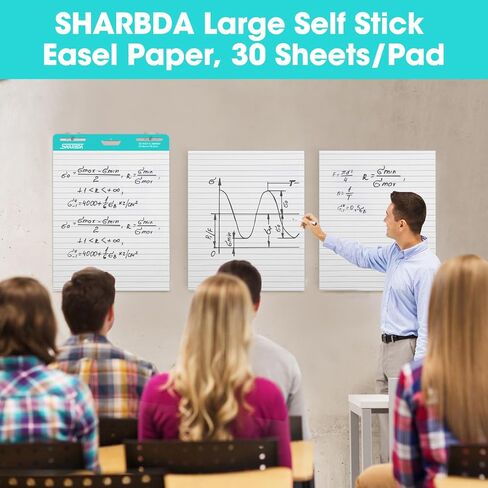 SHARBDA Sticky Easel Pads,Letter-Size,8.5 x 11 inches,Small Chart Paper, 30 Sheets/Pad, 4 Pads, Portable Blank Sheet with Sticky for Classrooms, Drawing, Writing in Kuwait