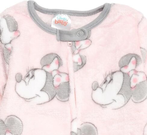 Disney Minnie Mouse Newborn Baby Girls Fleece 2 Pack Coveralls Woobie White/Pink Bows 0-3 Months in Saudi Arabia