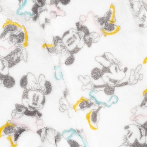 Disney Minnie Mouse Newborn Baby Girls Fleece 2 Pack Coveralls Woobie White/Pink Bows 0-3 Months in Saudi Arabia
