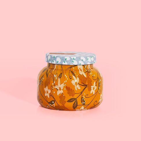 شمعة كابري بلو يقطين دولسي - شمعة عطلة بنمط اللعب - شمعة برطمان زجاجي صغير - شموع فاخرة - شموع معطرة مع روائح القرع الأبيض وجوزة الطيب والفانيليا - هدية شمعة مزخرفة (8 أونصة) in Saudi Arabia