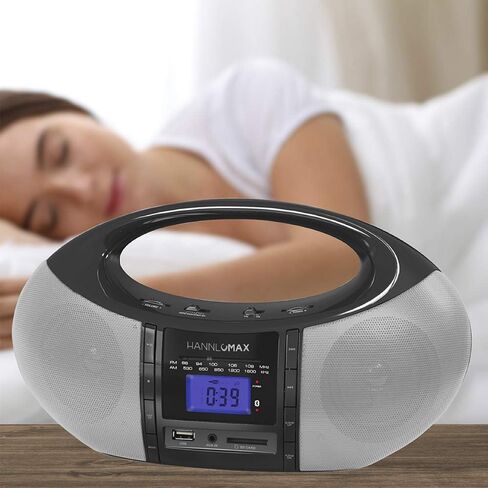 HANNLOMAX HX-506R Portable AM/FM Radio, Bluetooth, USB/SD Slot for MP3 Playback, Aux-in, AC/DC Dual Power Source (White) in Kuwait