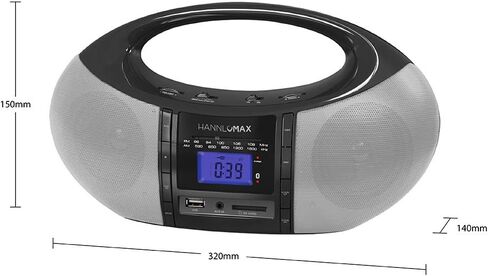 HANNLOMAX HX-506R Portable AM/FM Radio, Bluetooth, USB/SD Slot for MP3 Playback, Aux-in, AC/DC Dual Power Source (White) in Kuwait