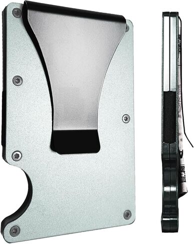 Slim Minimalist Compact Wallet for Men, RFID Blocking Credit Card Holder & Money Clip, Metal Business Card Cases holds, Ultra-Thin Design, Front Pocket, 15-20 Cards Capacity, Gift for Men(Black in Kuwait