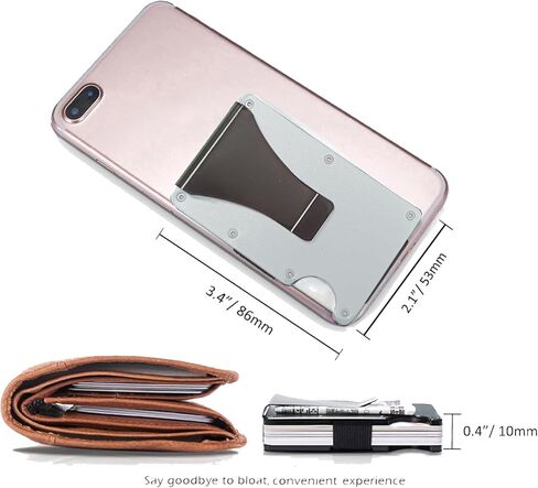 Slim Minimalist Compact Wallet for Men, RFID Blocking Credit Card Holder & Money Clip, Metal Business Card Cases holds, Ultra-Thin Design, Front Pocket, 15-20 Cards Capacity, Gift for Men(Black in Kuwait