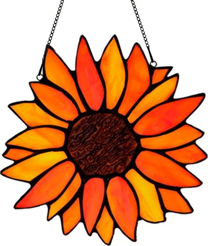 HAOSUM طائر الجنة زهرة ديكور الزجاج الملون Suncatcher، هدية الزهور الاصطناعية وهمية للنساء، زخرفة الزهور نافذة الزجاج الملون الشنق، هدايا هووسورمينغ لأمي الجدة in Kuwait