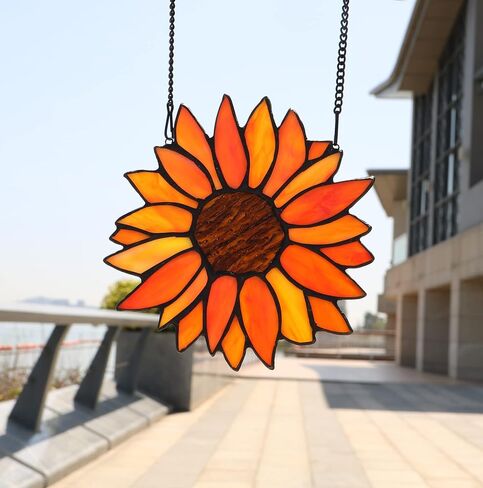 HAOSUM طائر الجنة زهرة ديكور الزجاج الملون Suncatcher، هدية الزهور الاصطناعية وهمية للنساء، زخرفة الزهور نافذة الزجاج الملون الشنق، هدايا هووسورمينغ لأمي الجدة in Kuwait