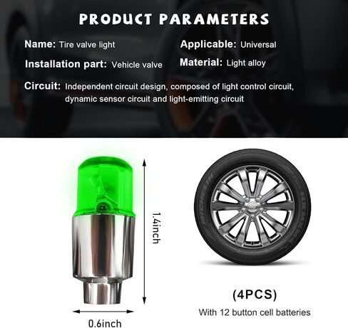 4 PCS LED Tire Valve Lights, Waterproof Light up Air Neon Bicycle Motorcycle Tyre Valve Flash Lights, Bike Truck Golf Cart Wheel Assemblies Lamp, Exterior Car Accessories (Colorful) in Saudi Arabia