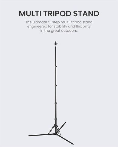 CLAYMORE Tripod Stand (Light Khaki) - Lightweight Aluminum Outdoor Action Camera, Fan & Lighting Stand, 1/4" Mount, 19-75in, 360° Ball Head, Wind-Resistant. Carrying Case and Dual-Sided Hook. in Saudi Arabia