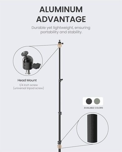 CLAYMORE Tripod Stand (Light Khaki) - Lightweight Aluminum Outdoor Action Camera, Fan & Lighting Stand, 1/4" Mount, 19-75in, 360° Ball Head, Wind-Resistant. Carrying Case and Dual-Sided Hook. in Saudi Arabia