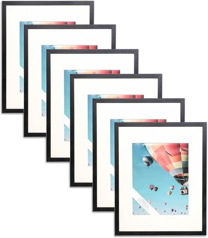 مجموعة قيمة مكونة من 6 إطارات صور سوداء مقاس 16 × 20 غير لامعة لصور مقاس 11 × 14، زجاج شبكي، للتعليق على الحائط in Kuwait
